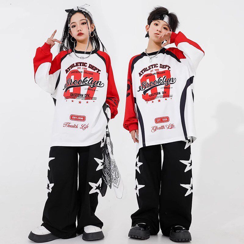 速发街舞少儿潮服卫孩嘻哈演出服时髦男衣套装hiphop架孩子鼓服装