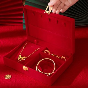 速发结金定亲三金五金首饰礼婚礼高级感彩礼钱盒子盒婚箱订婚饰品