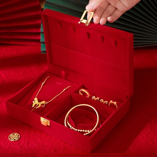 速发结金定亲三金五金首饰礼婚礼高级感彩礼钱盒子盒婚箱订婚饰品