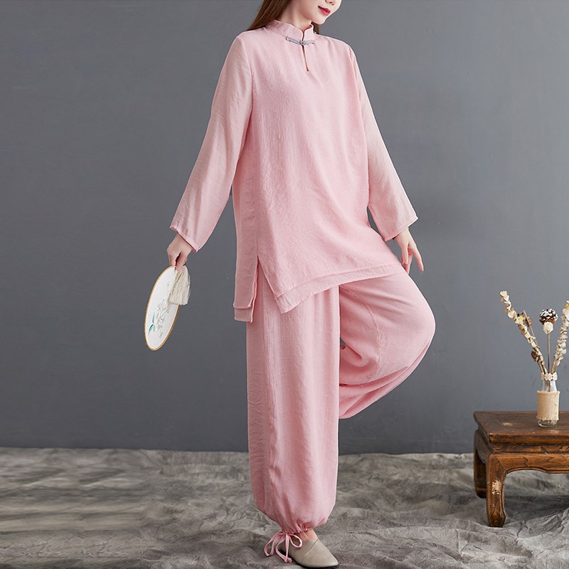 速发佛系禅意装新中式棉麻套装修行禅服颂钵疗愈师衣服茶艺师服装