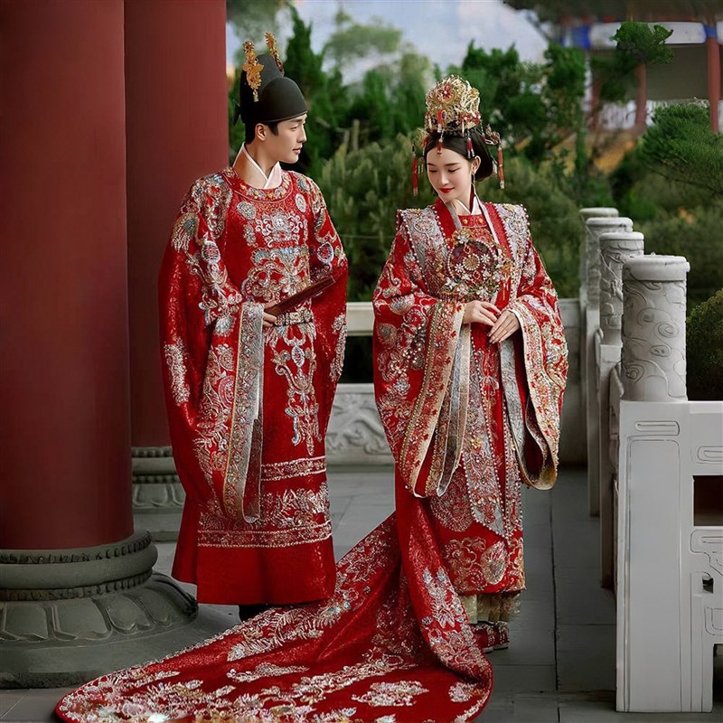 速发明制汉服婚服全套中式凤冠霞秀禾服