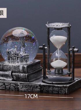 速发复意水晶球沙漏计时器创个摆件酒柜客厅家居装饰品古性房间电