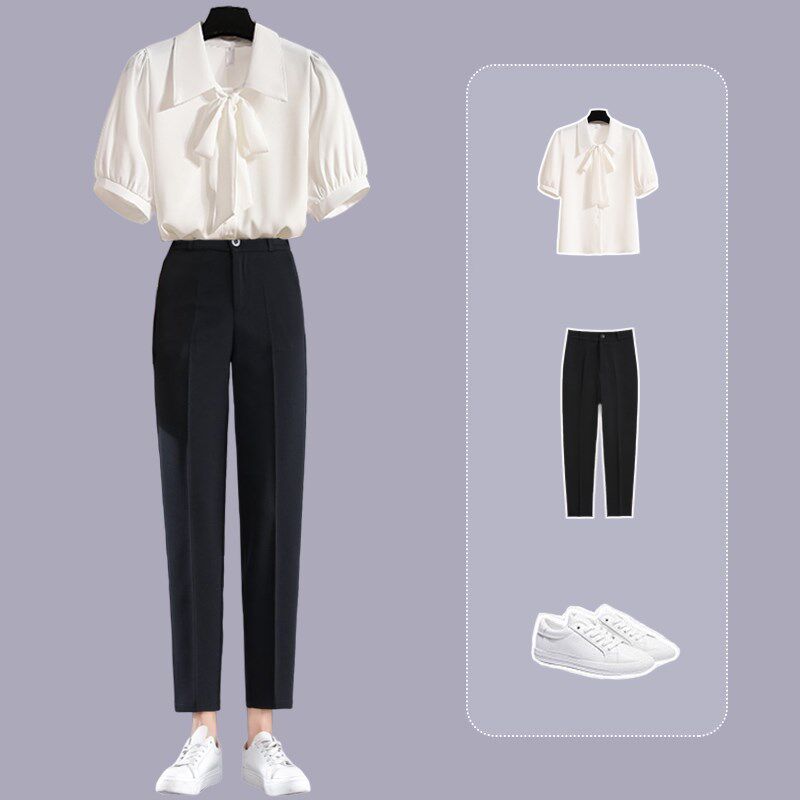 速发夏职业公务员事业编教师试面正装教资上班通勤穿搭套装