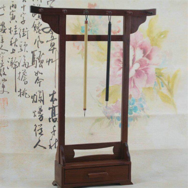速发花梨木笔挂文房四宝用品毛笔笔架酸枝木笔挂