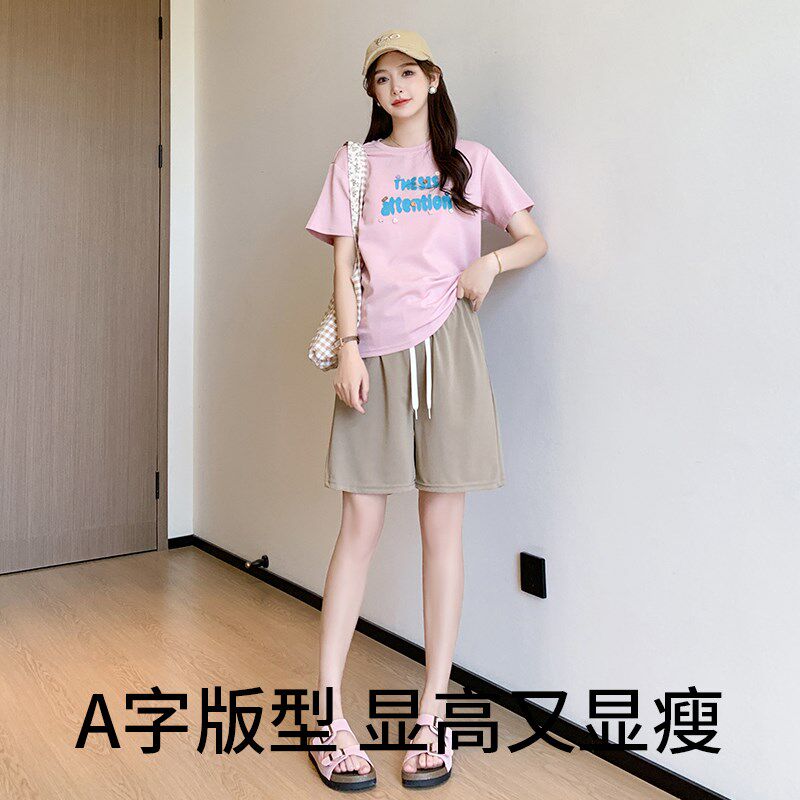 速发孕妇短裤夏季薄款休闲五分裤子外穿时尚宽松打底裤大码阔腿裤