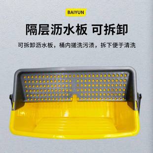 长方形拖把桶带轮方桶洗拖布桶加厚塑料桶拖地家用清洁挤水桶