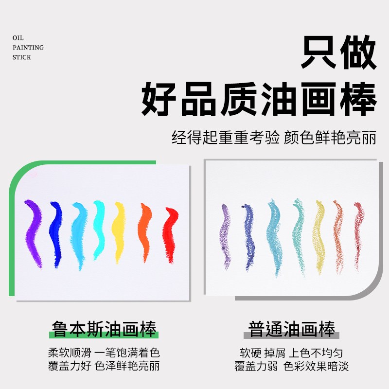 速发鲁本斯油画棒超软重彩24色6色48色72色软性白色初中生美术生