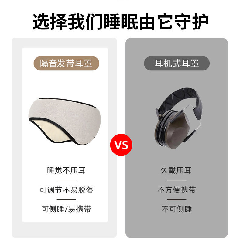 速发隔音耳罩睡眠静音宿舍学生睡觉打呼降噪防吵耳套男眼罩月子帽