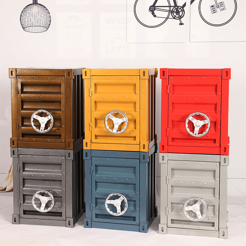 速发创意复古做旧集装箱装饰吧摆件床纳柜子落地工业风酒品客栈收