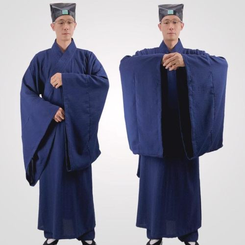 速发大袖得罗明制道袍套清当外三男夏中国风长褂款汉服衫武领道士