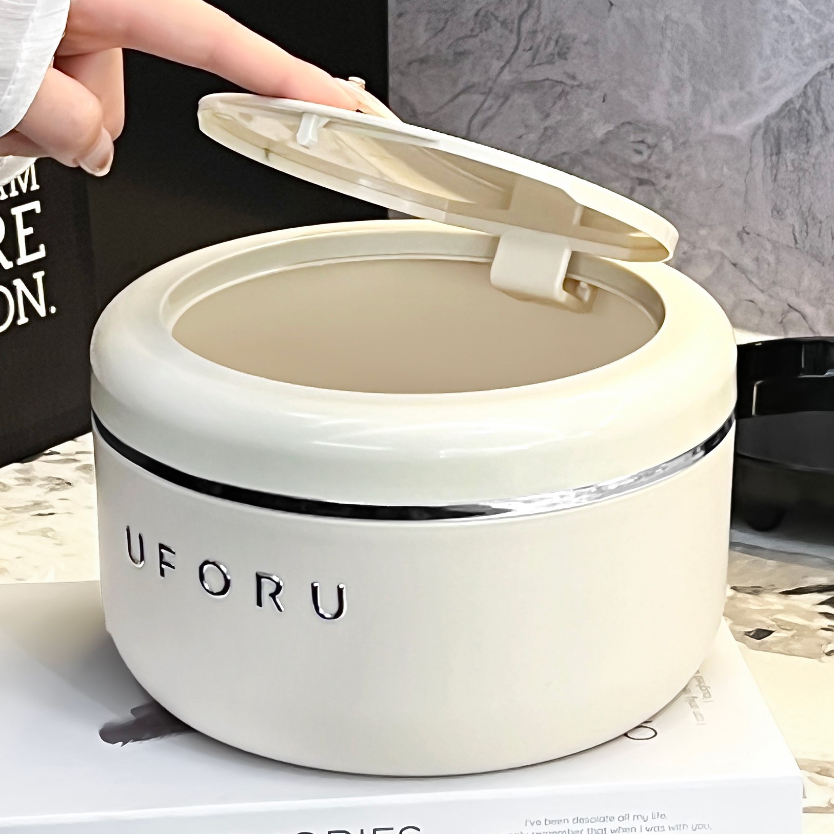 速发厨房台面专用垃圾桶家用免面桌弯腰颜盖厨余小收纳桶高带值卫