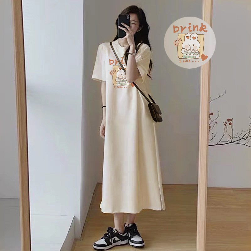 速发孕妇装连衣裙夏季2025新款夏天t恤裙子潮妈孕期洋气穿搭长裙
