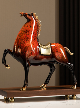 速发业中成功办公室摆件铜马新到式老板桌领导高档酒柜装饰品开马