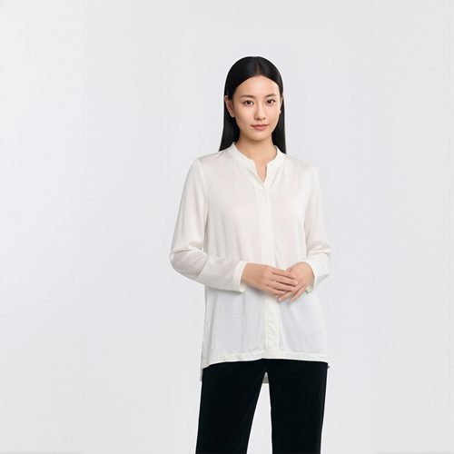 柯利亚诺春秋专柜同款象牙白色H廓形针织T恤  TT43841(JUN)C