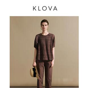 专柜同款 棕咖色纹理短袖 TW6255 ￥2990 上衣 柯罗芭夏季