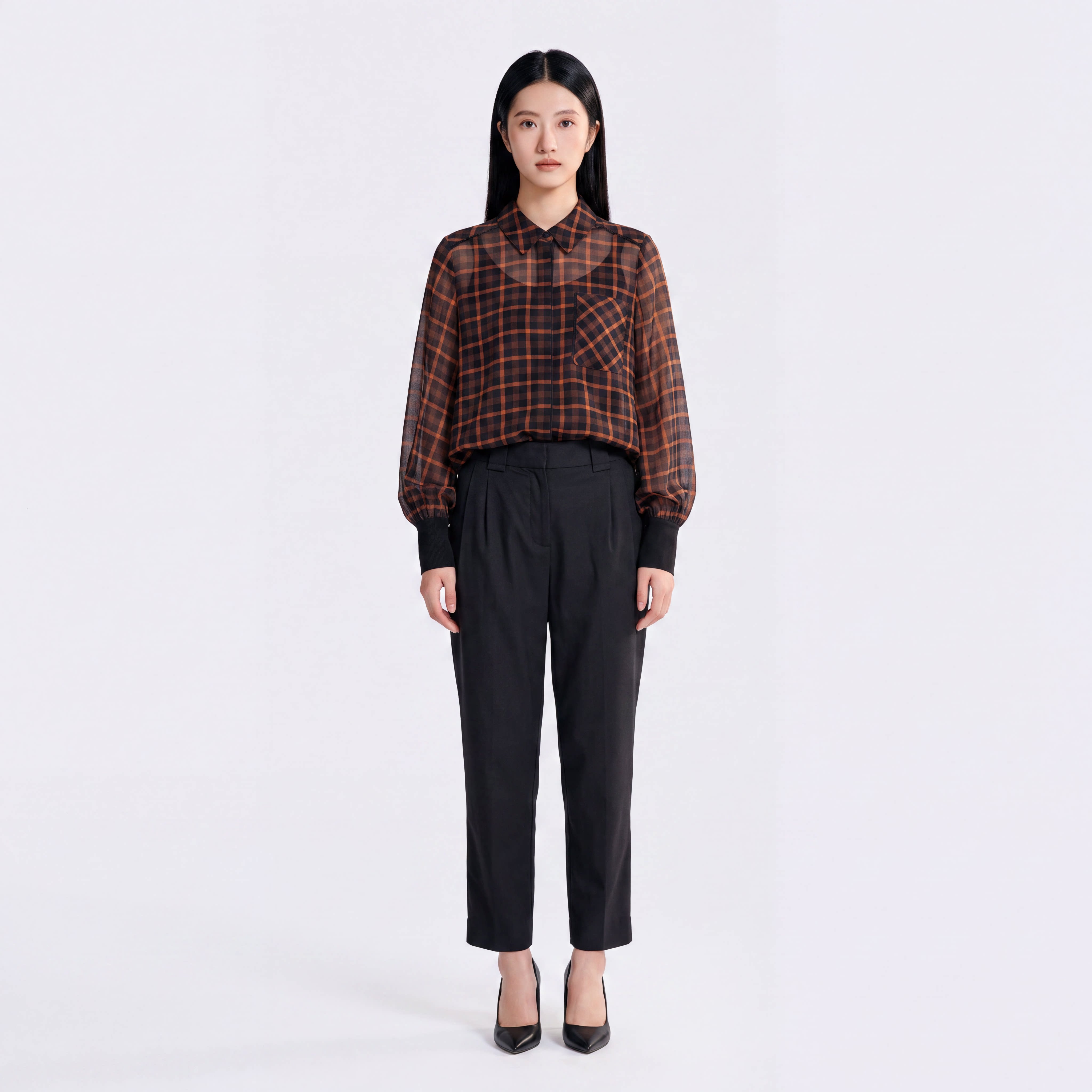 柯利亚诺夏季专柜同款红黑格衬衫  CW0291(9UN)B ￥2880