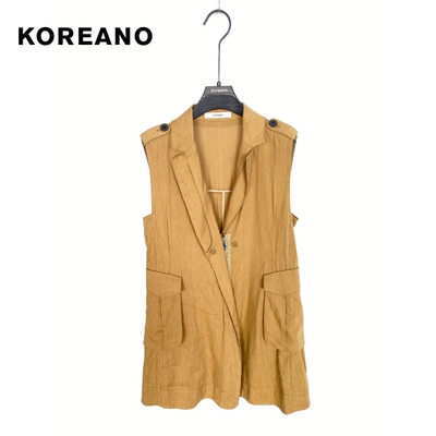 柯利亚诺夏季专柜同款姜黄色冰麻马甲  JW2618 ￥5880