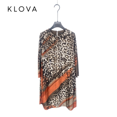 柯罗芭春秋专柜同款宽松版型圆领印花连衣裙  LT1184 ￥3390