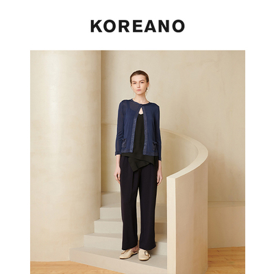 柯利亚诺夏季专柜同款藏蓝色凉爽毛衫  ZK9319G ￥2680