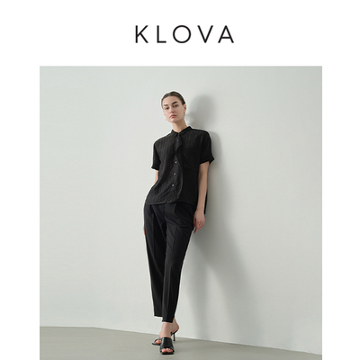 柯罗芭夏季专柜同款黑色商务锥裤  KW5617 ￥2390