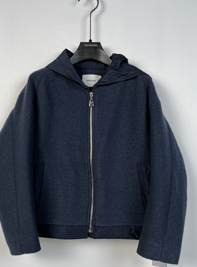 柯利亚诺冬季专柜同款雾霾蓝连帽毛呢棉服外套  SY4181 ￥12800