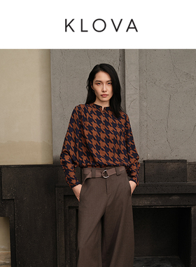 柯罗芭春秋专柜同款千鸟格印花衬衫  TW5140(BUN) ￥1590