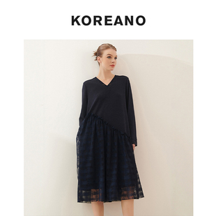 柯利亚诺冬季专柜同款经典网纱假两件连衣裙  LT3090(VUN) ￥3880