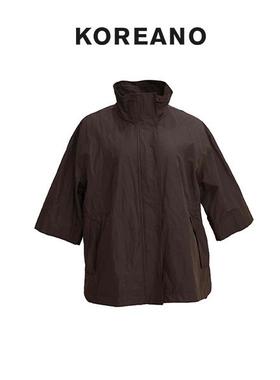 柯利亚诺春秋专柜同款鸽羽灰立领落肩廓形抽腰风篓  SW2776(UN)