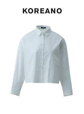 柯利亚诺春秋专柜同款白色棉感廓型衬衫【H】CW45322(JUN)￥1680