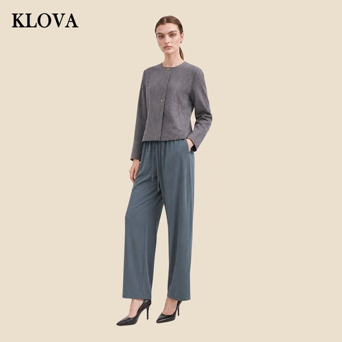 【KLOVA】春秋专柜同款薰衣草灰梭织小圆领外套  SY5416 ￥5990