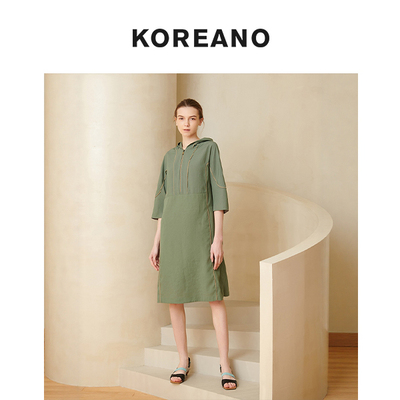 柯利亚诺夏季专柜同款宽松直身型连帽连衣裙  LW7830 ￥4880