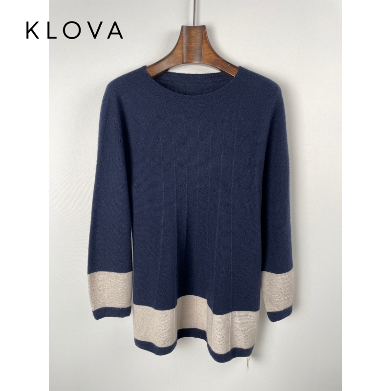 柯罗芭春秋专柜同款藏蓝色H型圆领针织衫  HY9584J ￥3490