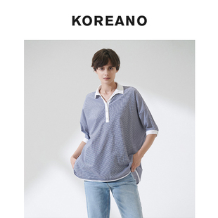 柯利亚诺春秋专柜同款小格纹廓型宽松衬衫  CW2318(SUN)A ￥1880