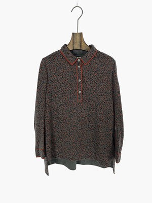 柯罗芭冬季专柜同款灰橘色时尚H型创意花型衬衫  CY1492 ￥3190