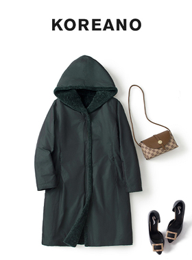 柯利亚诺冬季专柜同款墨绿色长款皮草大衣  FP5504G ￥22800