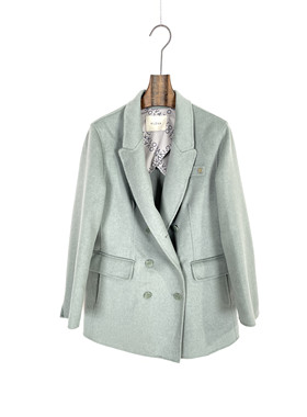柯罗芭冬季专柜同款灰绿毛呢西服大衣  SY4059 ￥8900
