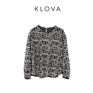 BUN TT5138 ￥1590 黑白易纱交错格纹上衣 柯罗芭春秋专柜同款