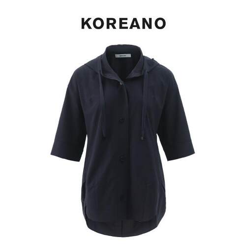 【KOREANO】春秋青黛蓝连帽大半袖外套  SW2016(UN)