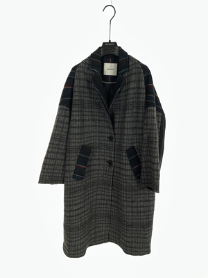 柯利亚诺冬季专柜同款茧型拼色大衣  FY7123 ￥12800