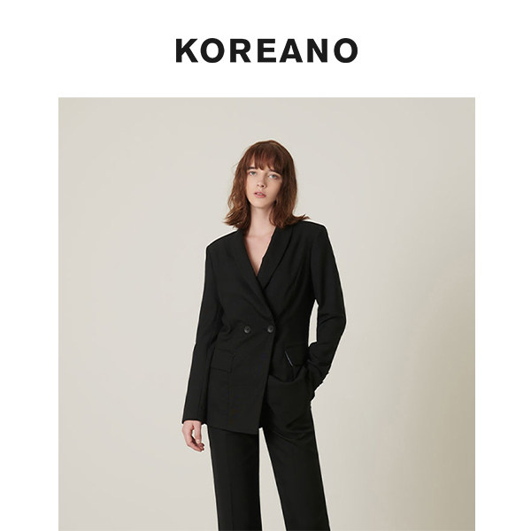 柯利亚诺春秋专柜同款经典黑色单粒扣收腰西装  SW2530 ￥3390