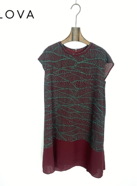 柯罗芭夏季专柜同款圆领印花A摆连衣裙  LW2409 ￥2990