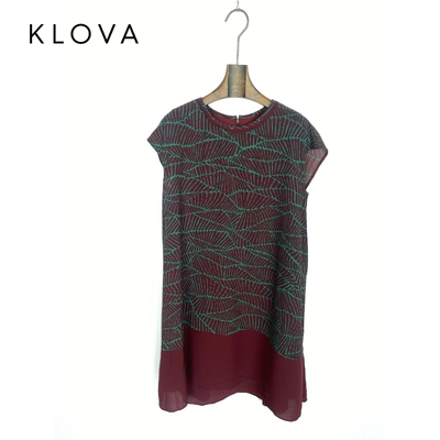 柯罗芭夏季专柜同款圆领印花A摆连衣裙  LW2409 ￥2990