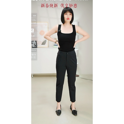 柯利亚诺春秋专柜同款经典小萝卜休闲时装小黑裤KT7487(UN)￥2880