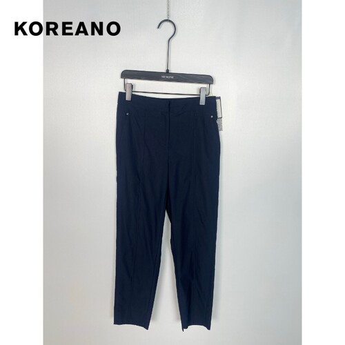 柯利亚诺夏季专柜同款藏蓝百搭麻感直筒裤  KW7771 ￥3280