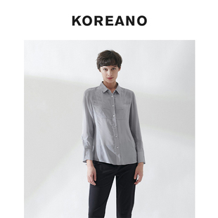 柯利亚诺夏季专柜同款灰色双绉真丝衬衫  CW3351(9VUN) ￥3880