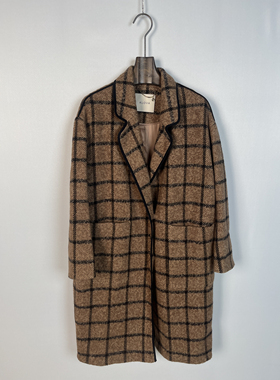 柯罗芭冬季专柜同款茧型经典格纹大衣  FY6894 ￥15900