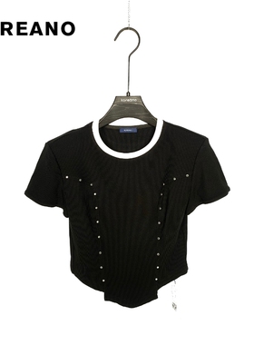 柯利亚诺夏季专柜同款黑色撞边套头T恤  TT8123G ￥990