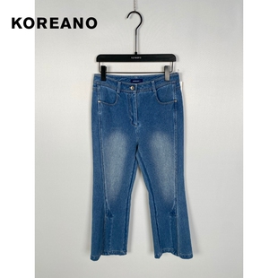 柯利亚诺夏季专柜同款蓝色牛仔喇叭裤  KN7668 ￥2390