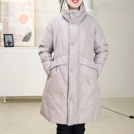 柯利亚诺冬季专柜同款月魄灰立领中长羽绒服 YZ3665(UN)￥12800