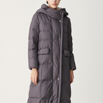 柯利亚诺冬季专柜同款深灰色H型长款羽绒服  YC1590G ￥5280